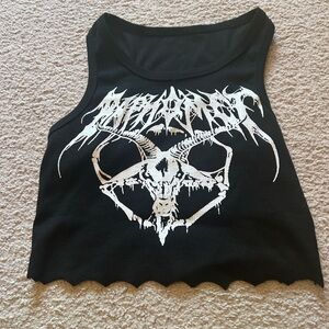 Size S cropped baphomet Satan pentagram tank